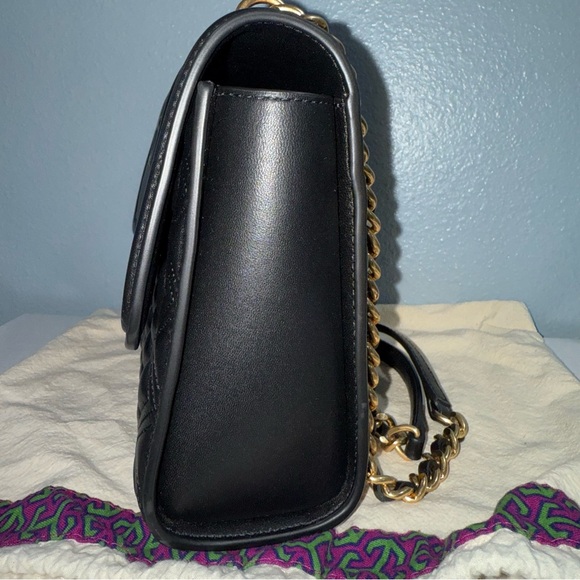 Tory Burch Black Quilted Shoulder Bag & Tory Burch Fleming Slim Wallet - Picture 5 of 16